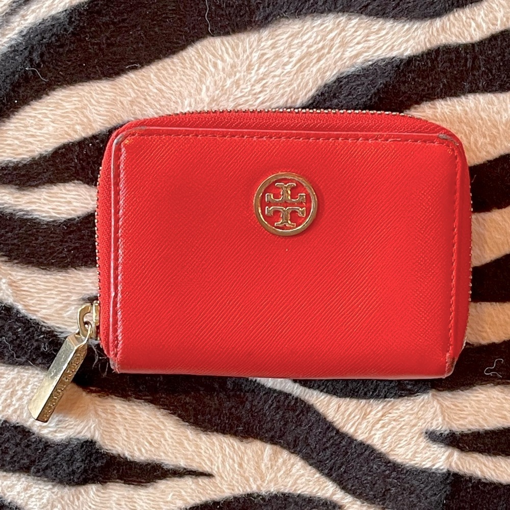 Tory Burch saffiano zip coin wallet